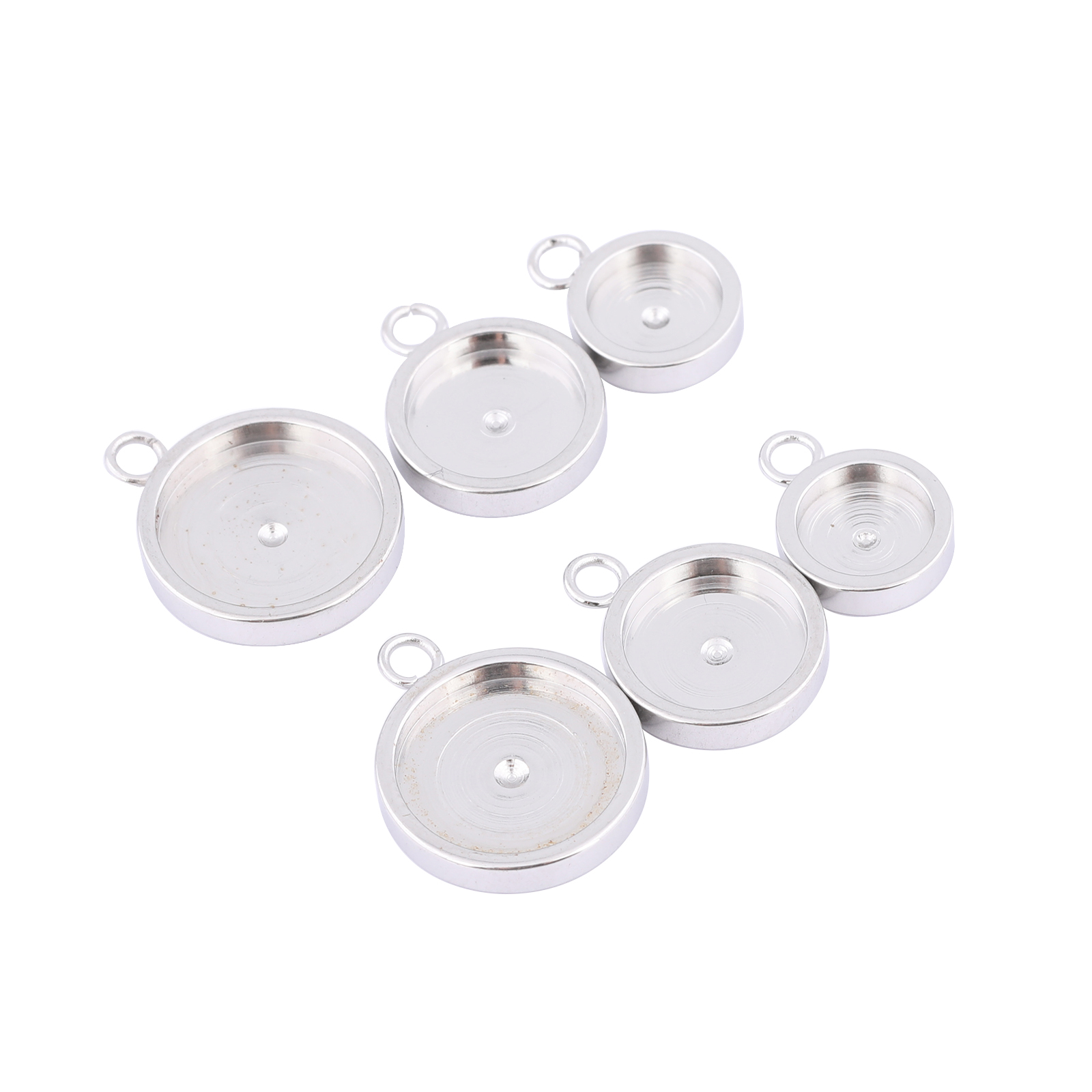 Bezels Set Pendant - 20 adet Paslanmaz Çelik 6mm 8mm