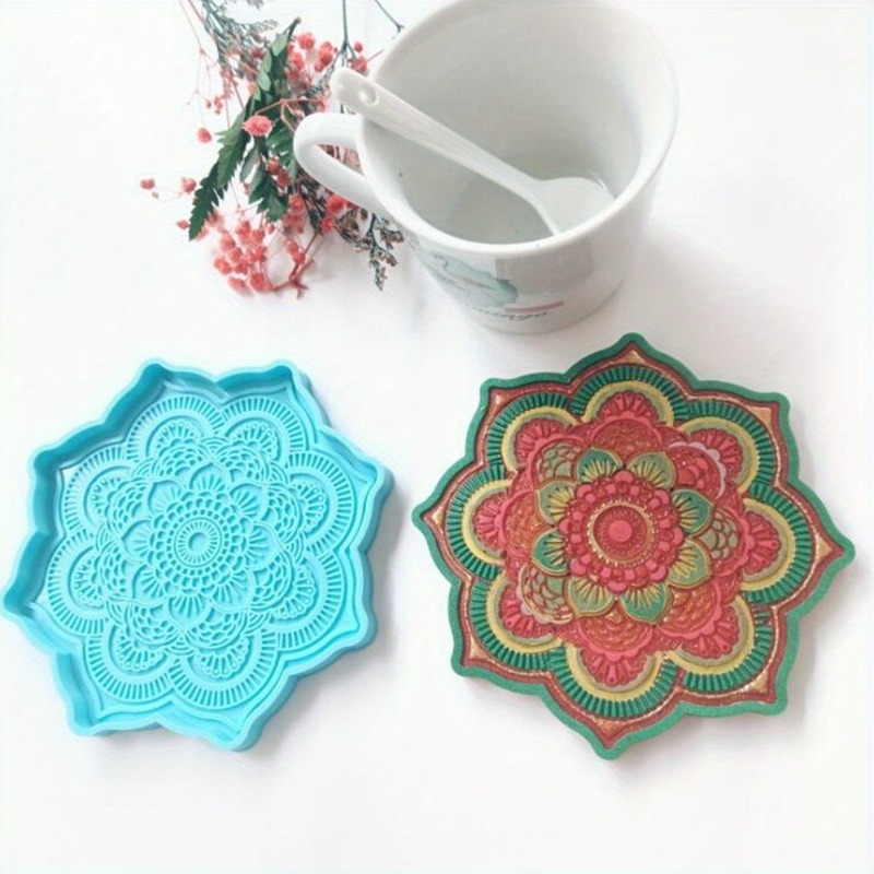 Silicone Mold Tray - Mandala Coaster silikon kalıp Yuvarlak Tepsi