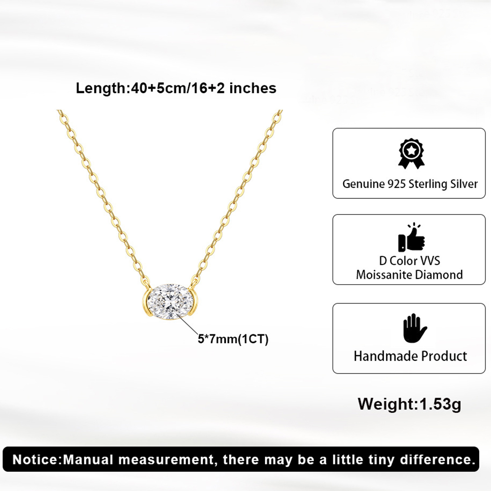 Kadınlar için 1CT Oval Kesim M - Bezels Set Pendant incelemesi ve fiyatı