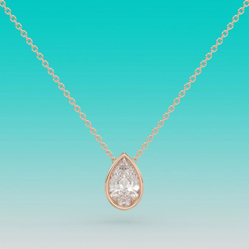 1-4 Karat Armut Kesim Bezel Se - Bezels Set Pendant incelemesi ve fiyatı