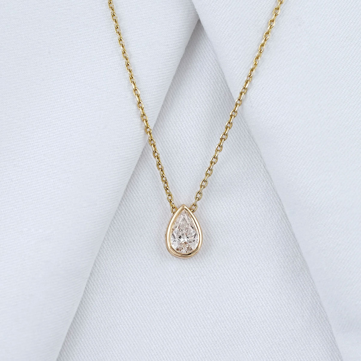 1-4 Karat Armut Kesim Bezel Se - Bezels Set Pendant incelemesi ve fiyatı